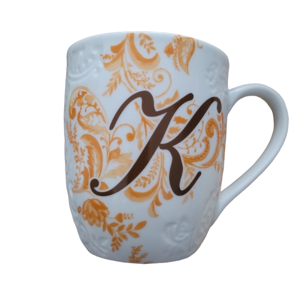 Pier 1 Imports Ava letter initial K coffee tea mug cup